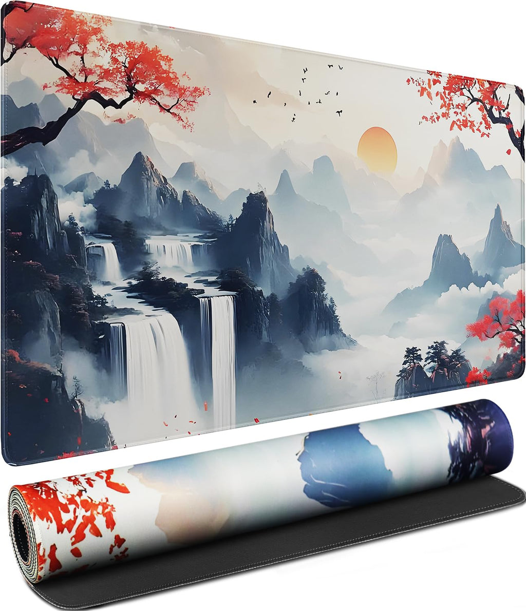 Large Gaming Mouse Pad, Waterproof Extra Large Mousepad with Stitched Edges