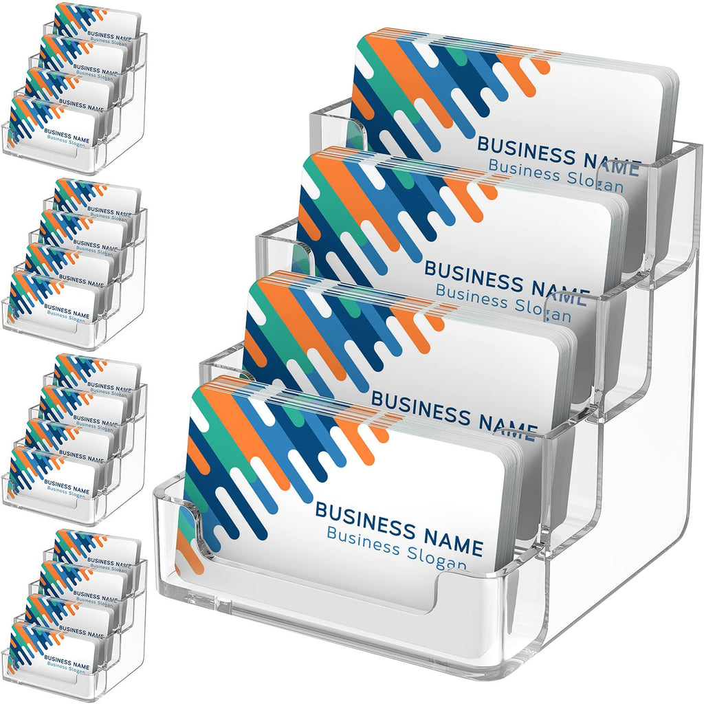 MaxGear Acrylic Business Card Holder, 320 Cards Capacity, 4 Pocket, 2 Pack