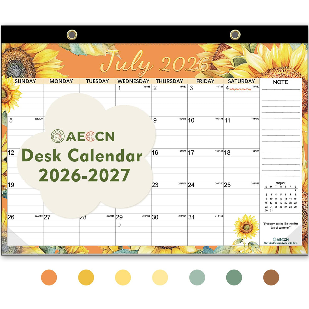 AECCN Desk Calendar 2026-2027, Jul 2026-Dec 2027, 17" x 11.4"