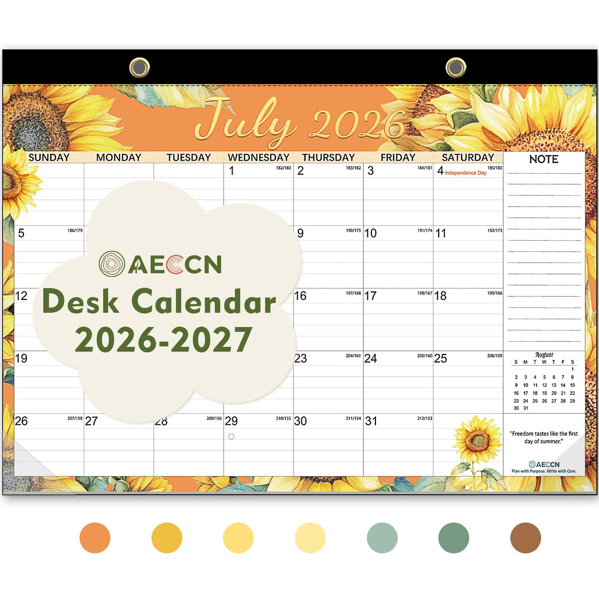 AECCN Desk Calendar 2026-2027, Jul 2026-Dec 2027, 17" x 11.4"