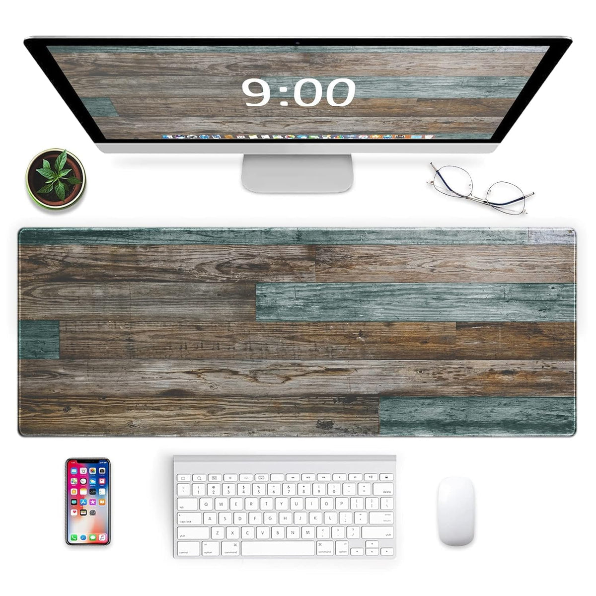 Galdas Mouse Pad For Gaming,Forest Background Pattern XXL XL Large Mouse Mat Long Extended MousePad Desk Mat Non-Slip Rubber Mice Pads Stitched Edges Thin (31.5 x 11.8 x 0.12 Inches) Tree