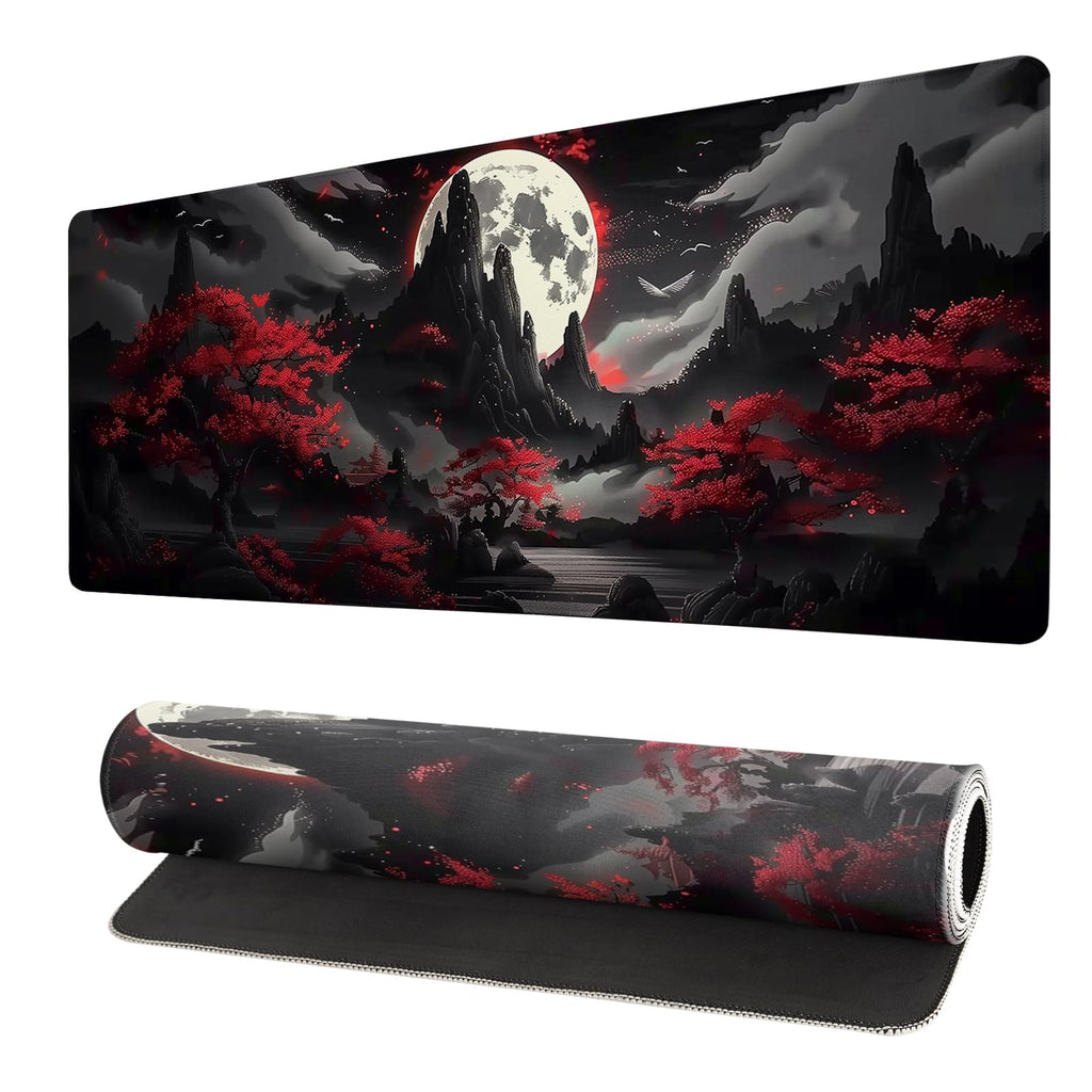 Japanese Mouse Pad, Large Japanese Desk Mat, XL Anime Gaming Keyboard Mat, Non-Slip Rubber Base, Big Extended Desk Protector for Home Office, 31.5”x11.8”