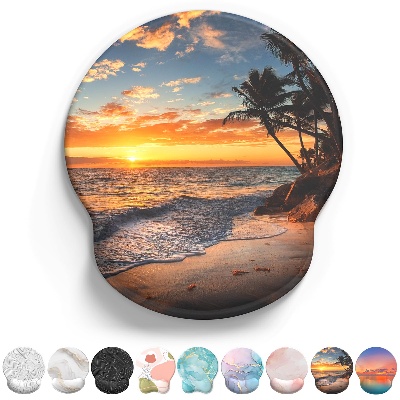 eulps Mouse Pad with Wrist Rest, Comfortable Computer Mousepad with Gel Wrist Support Smooth Surface and Non-Slip PU Base for Pain Relief, Laptop, Office & Home (Rose)
