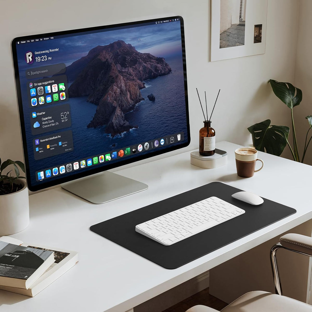 Jotsome Leather Desk Pad Mat, 17" x 12", Black