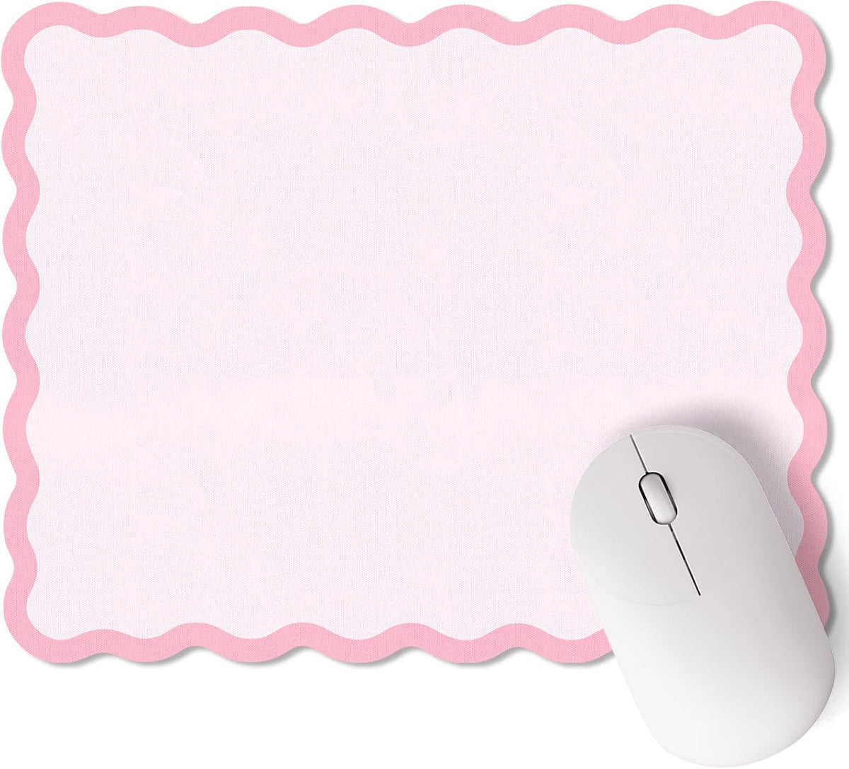 Kingdder Cute Scalloped Mouse Pad Non-Slip Mousepad 9.8x7.9in,Pink