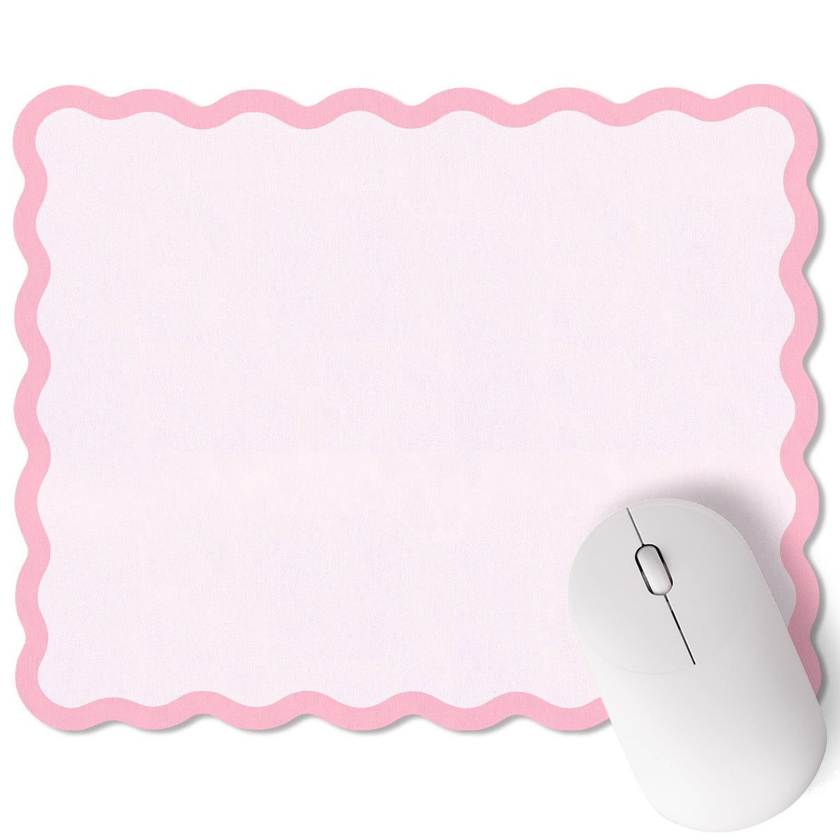 Kingdder Cute Scalloped Mouse Pad Non-Slip Mousepad 9.8x7.9in,Pink