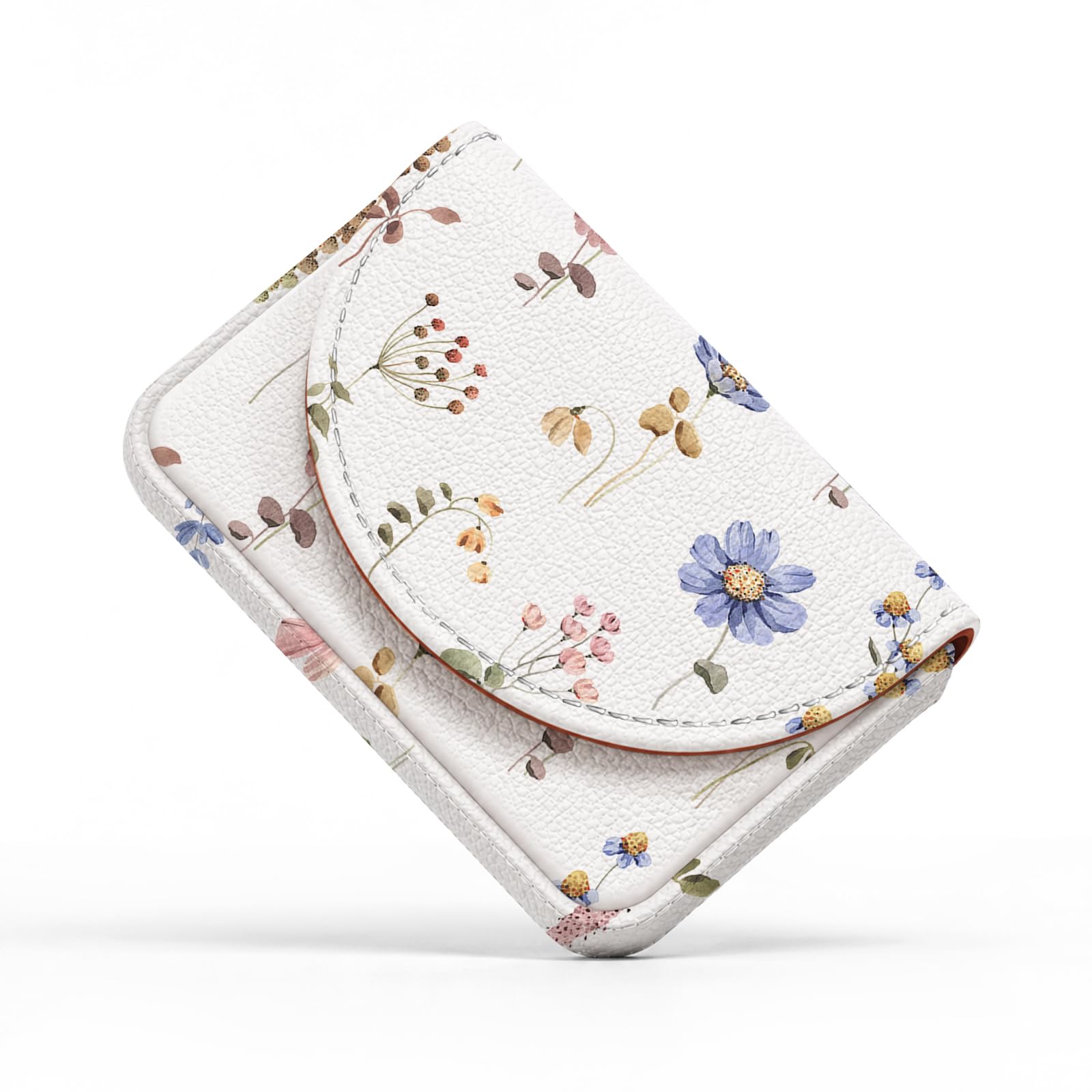 Business Card Holder，PU Leather Business Card Case Wallet White