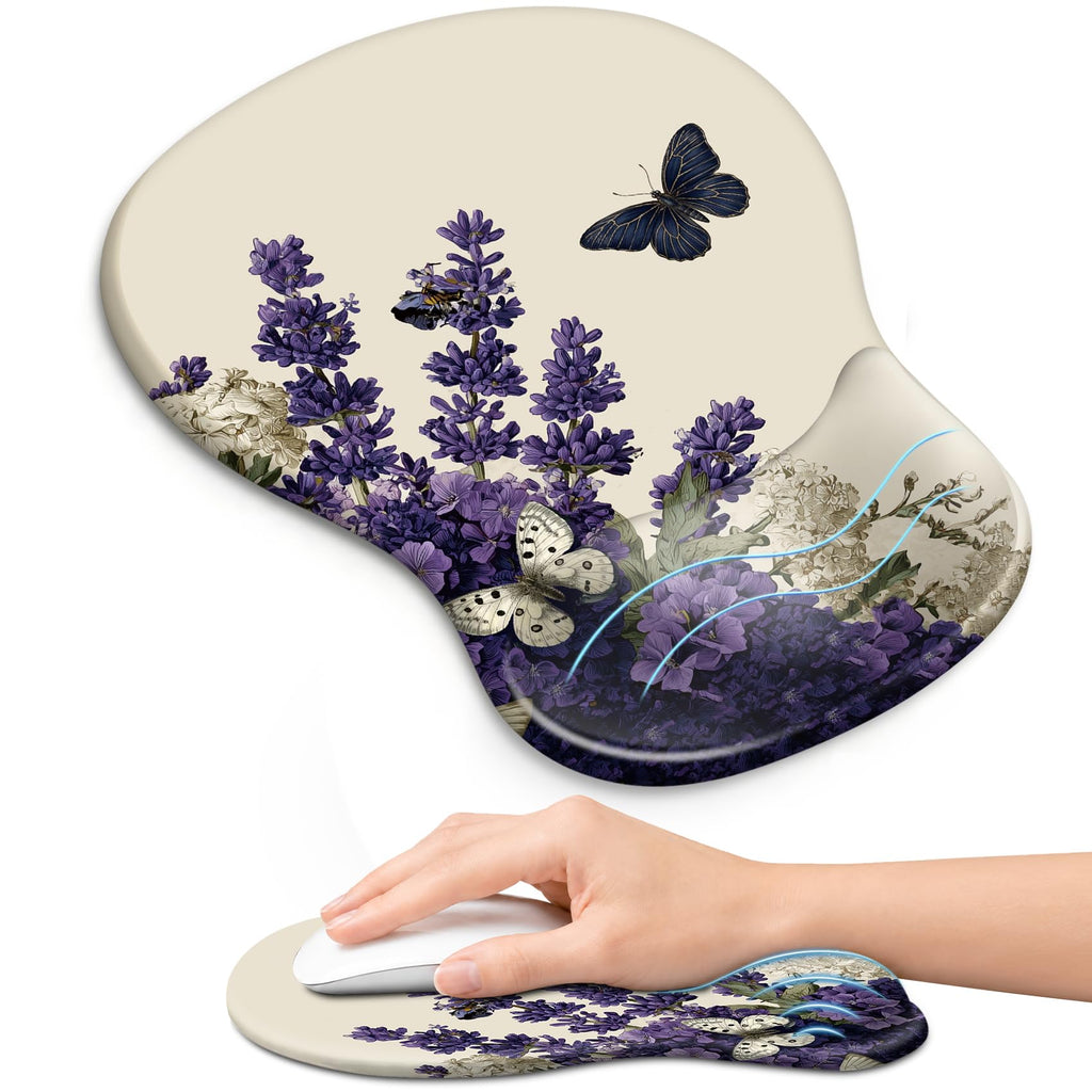 Ergonomic Mouse Pad with Wrist Rest, Gel Wrist Support, Black