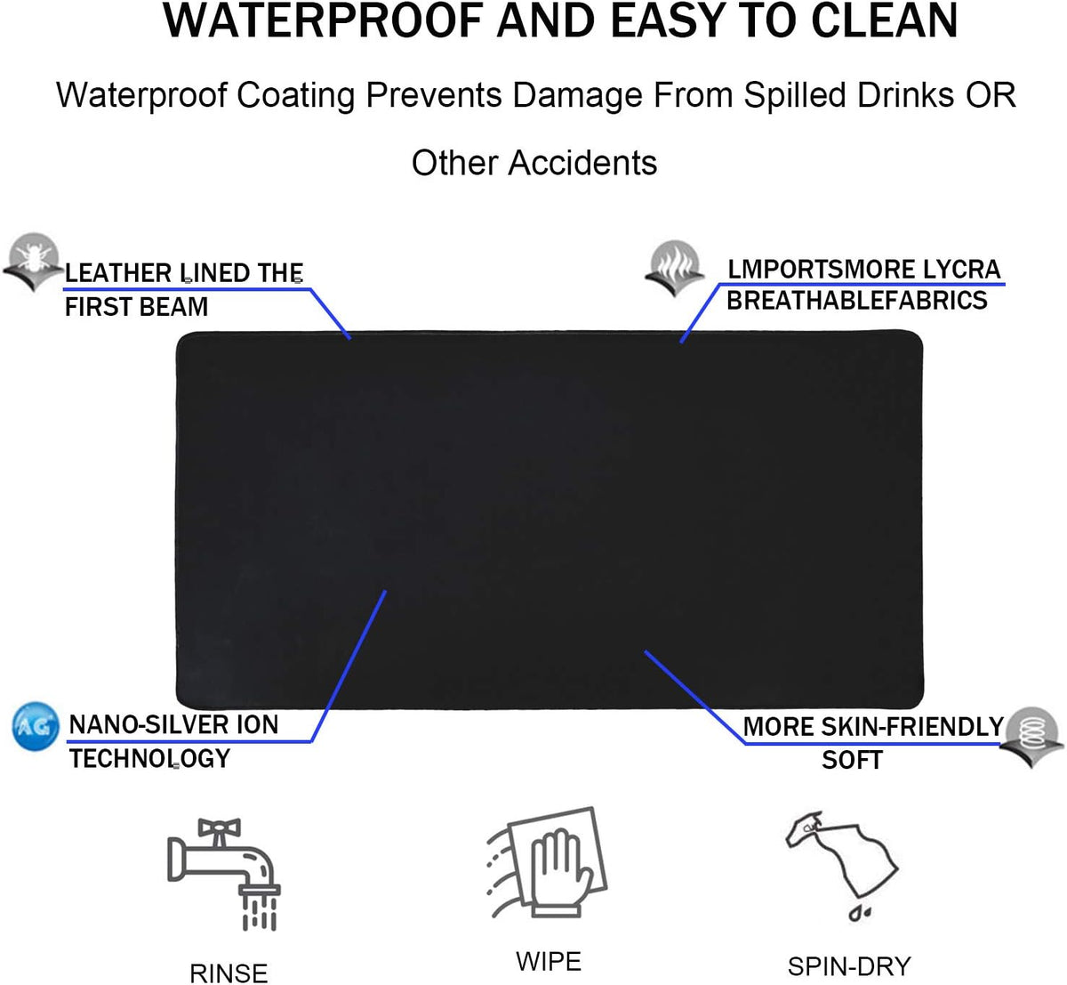 Large Gaming Mouse Pad, Extra Large Big Mouse Pad with Stitched Edge