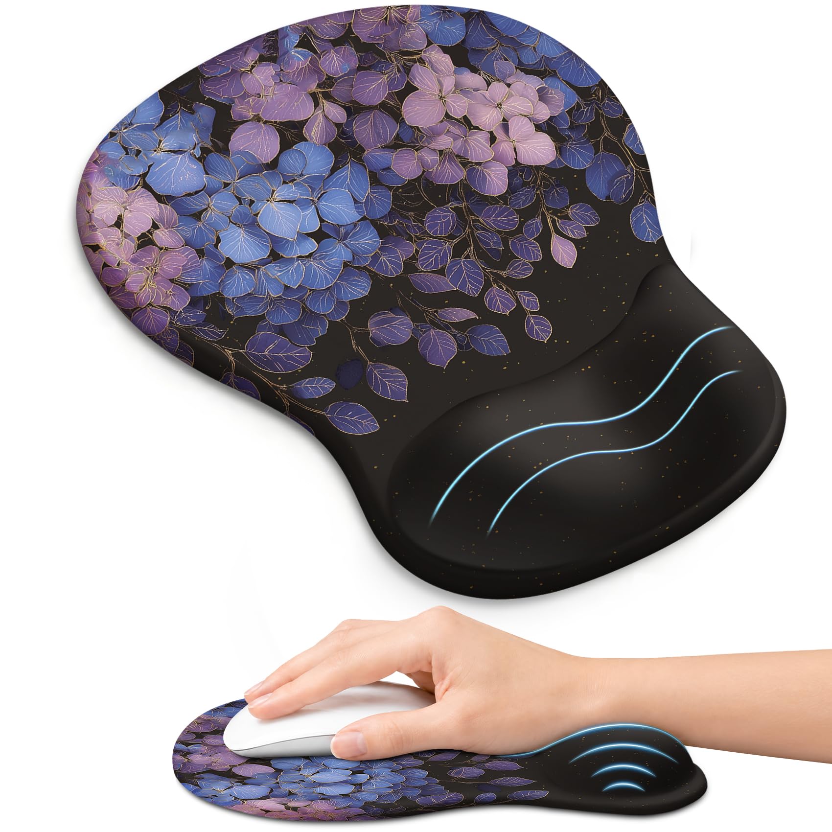 Ergonomic Mouse Pad with Wrist Rest, Gel Wrist Support, Black