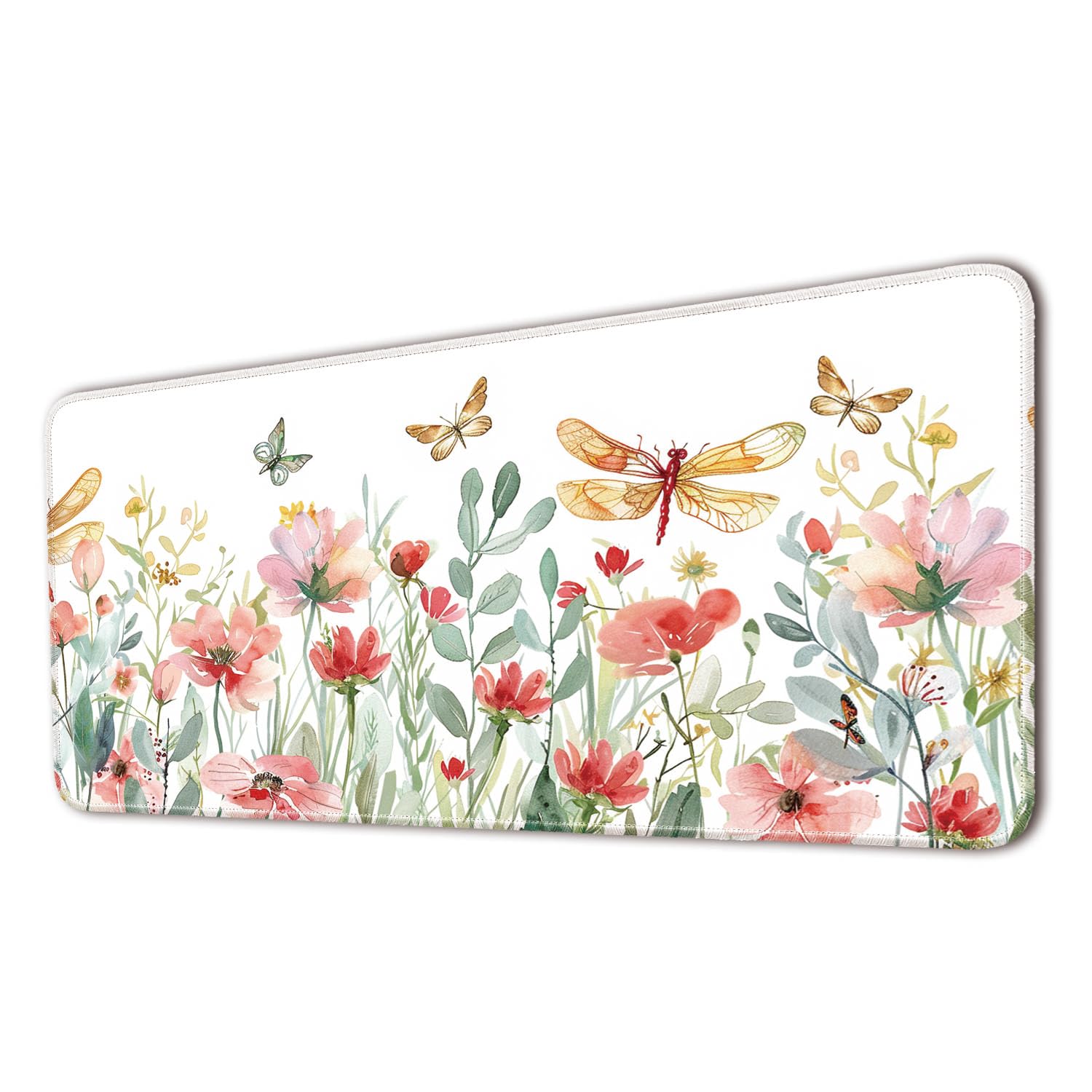 Keyboard Mat, Large Mouse Pad, Purple Butterfly