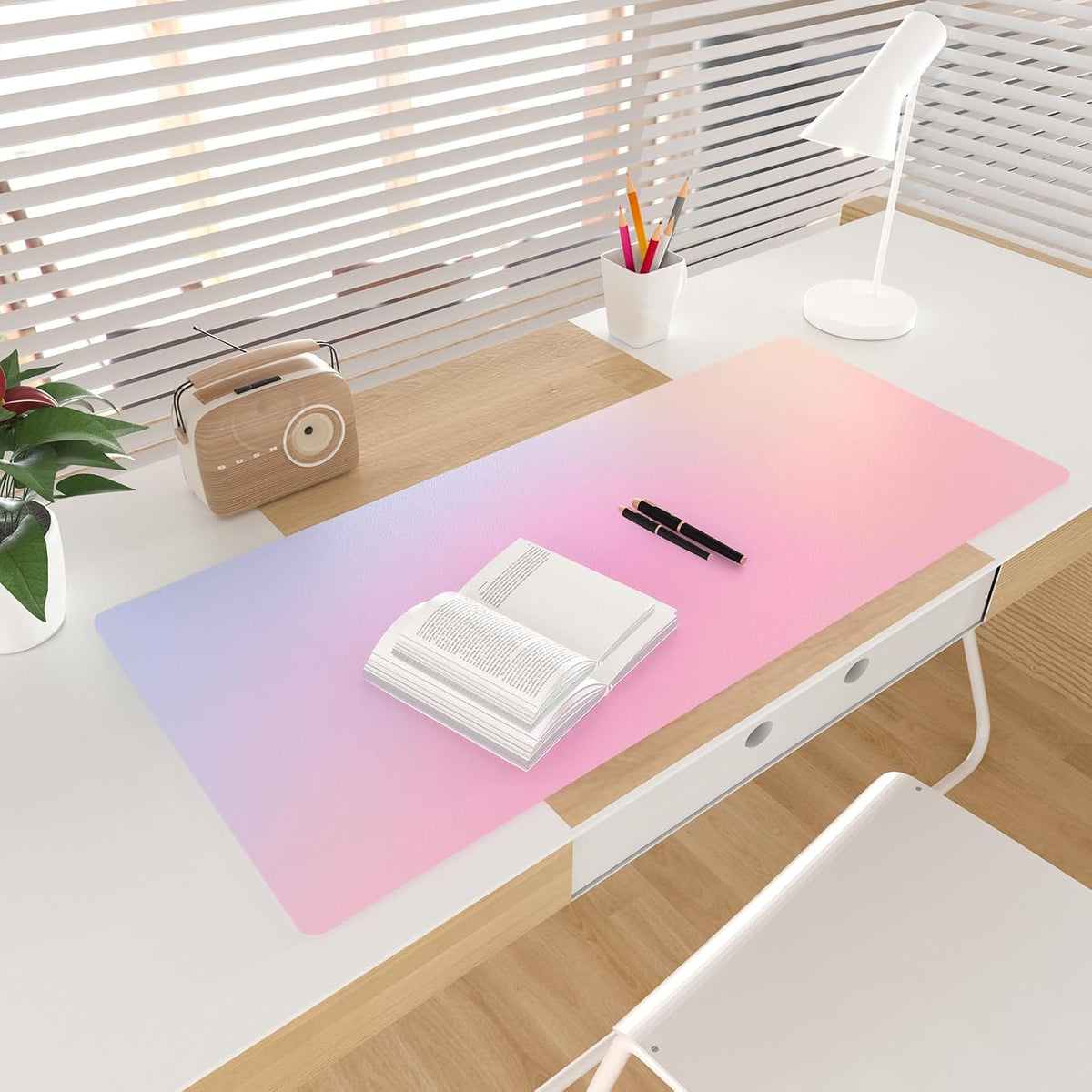 Colorful Star Large Mouse Pad Pink Aesthetic, 31.5 x 15.7 in