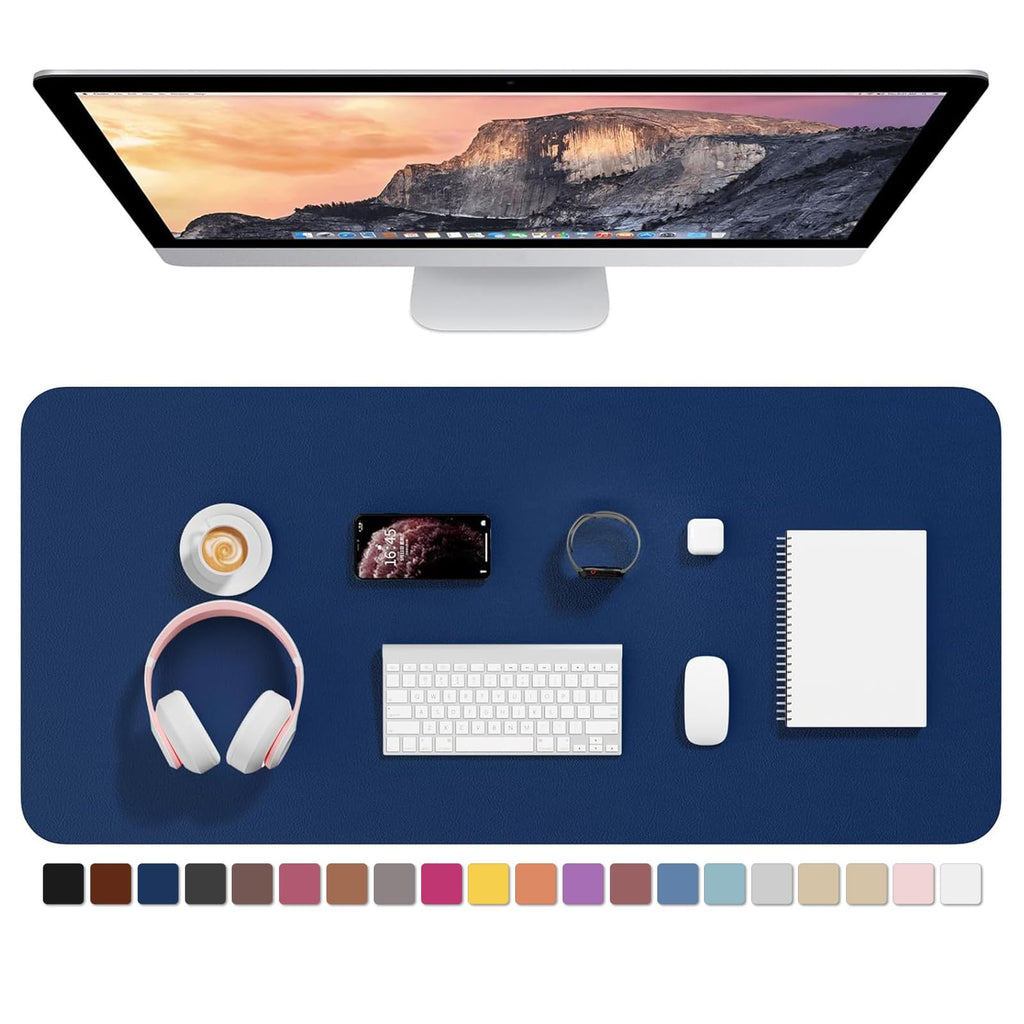 Hsurbtra Desk Pad, 30" x 14" PU Leather Desk Mat, XL Extended Mouse Pad, Waterproof Desktop Blotter Protector, Non-Slip Ultra Thin Large Laptop Keyboard Writing Mat for Office Home, Pink