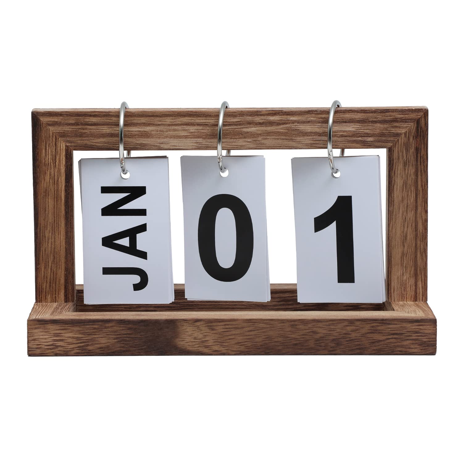 Desk Flip Calendar, Perpetual Desktop Calendar, Cute Small Flip Calendar with Memorial Day Recorder, Carbonized Black