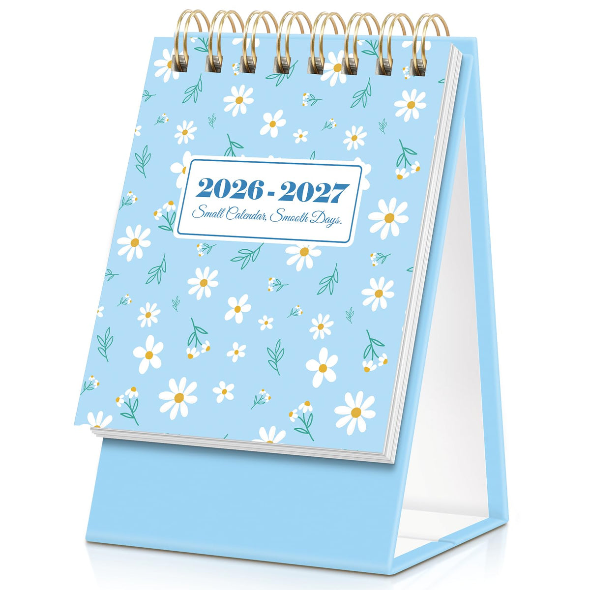 KONVINIT Small Desk Calendar 2026-2027, Floral 2026 Desk Calendar - Runs From January 2026 Until December 2027, 24 Months Mini Desktop Calendar 2026 for School, Home & Office Supplies