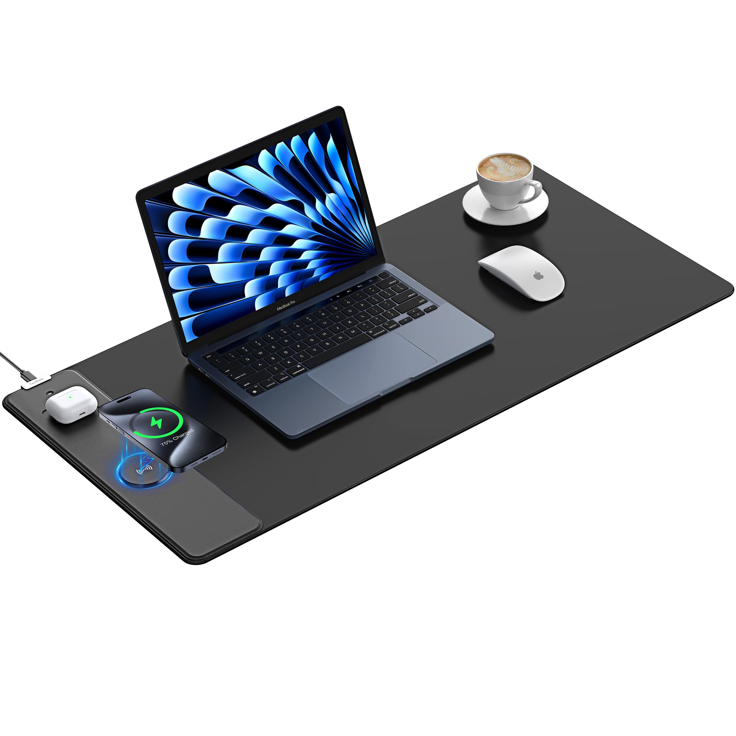 TopMade Wireless Charging Mouse Pad, 31.5"x15.75" XXL Large Desk Pad