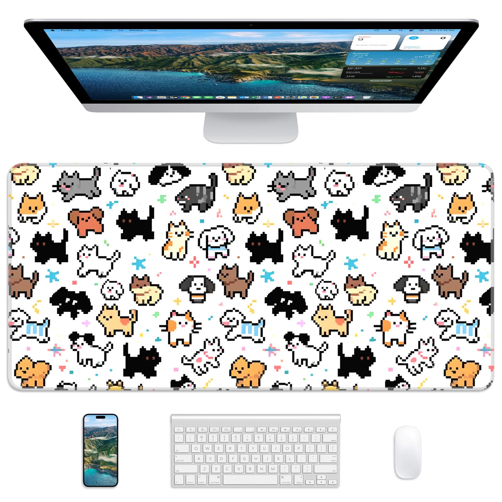 Mouse Pad 31.5x11.8in Large Desk Mat Non-Slip for Office