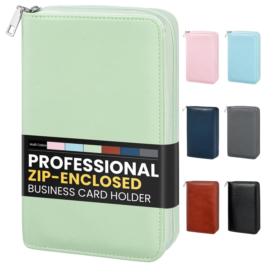 Sooez Leather Professional Business Card Book Holder Organizer for 240 Card