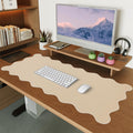iCasso Blue Scalloped Mouse Mat, 35.4"x15.7" Computer Mat for Office