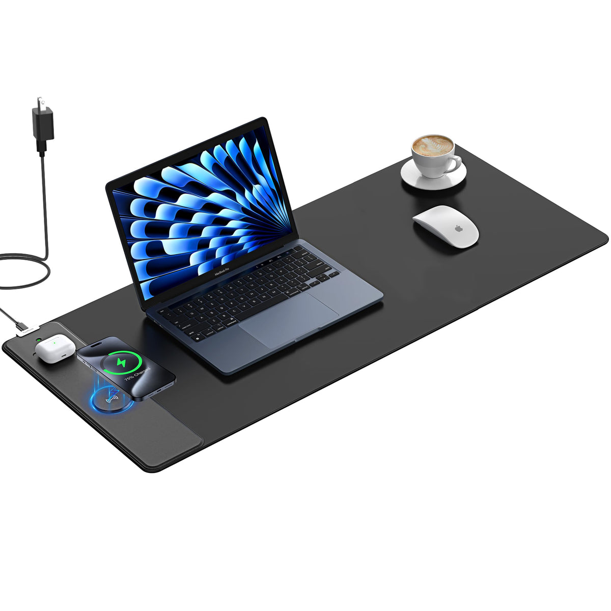 TopMade Wireless Charging Mouse Pad, 31.5"x15.75" XXL Large Desk Pad