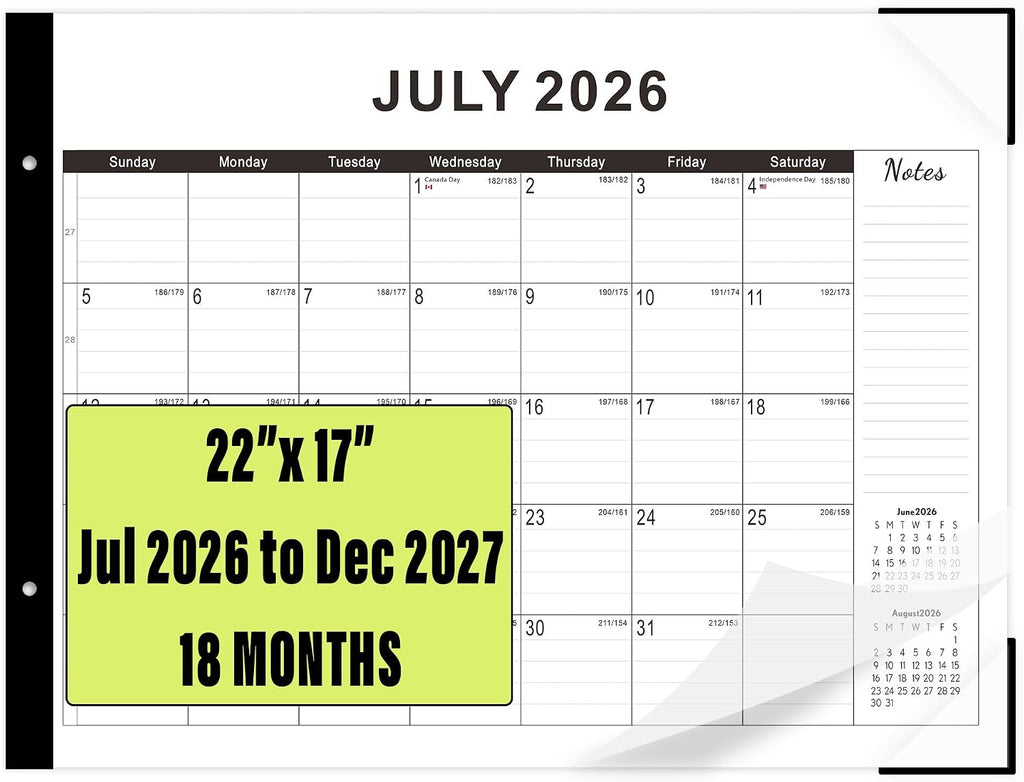 Desk calendar 2026-2027 22"x17" Desk Top Calendar with plastic cover