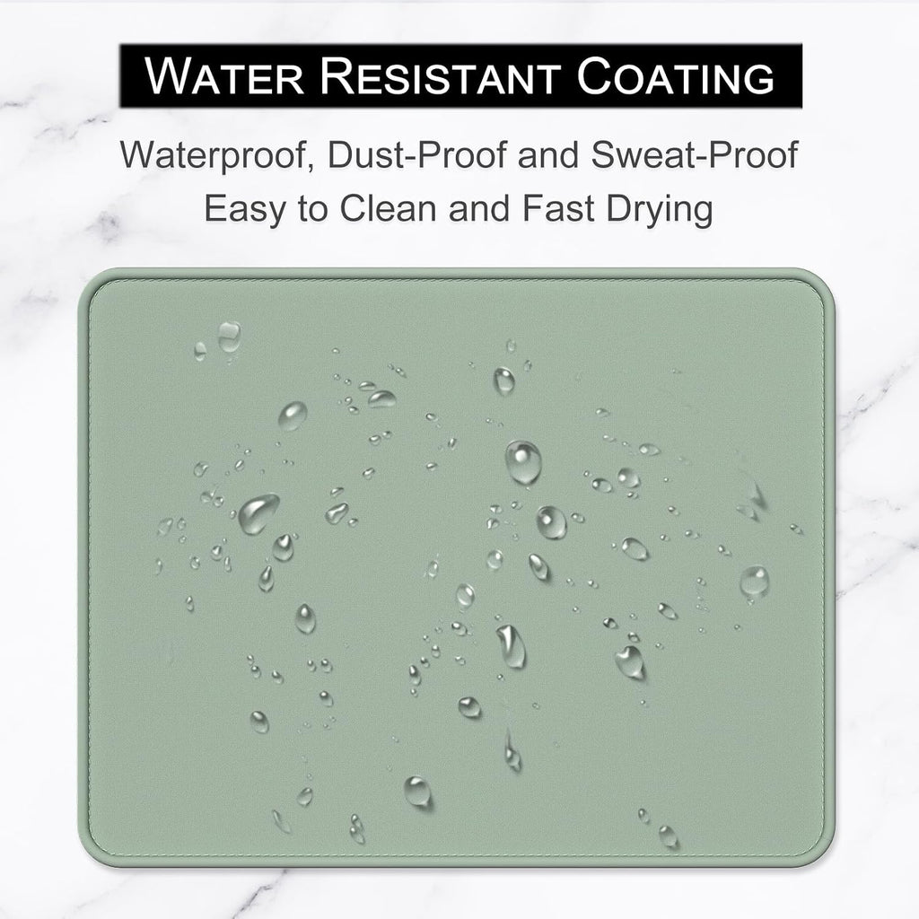 Hsurbtra Mouse Pad, Premium-Textured Square Mousepad 10.2 x 8.3 Inch, Stitched Edge Anti-Slip Waterproof Rubber Pretty Cute Computer Mat for Office Gaming Laptop Women Kids Sage Green