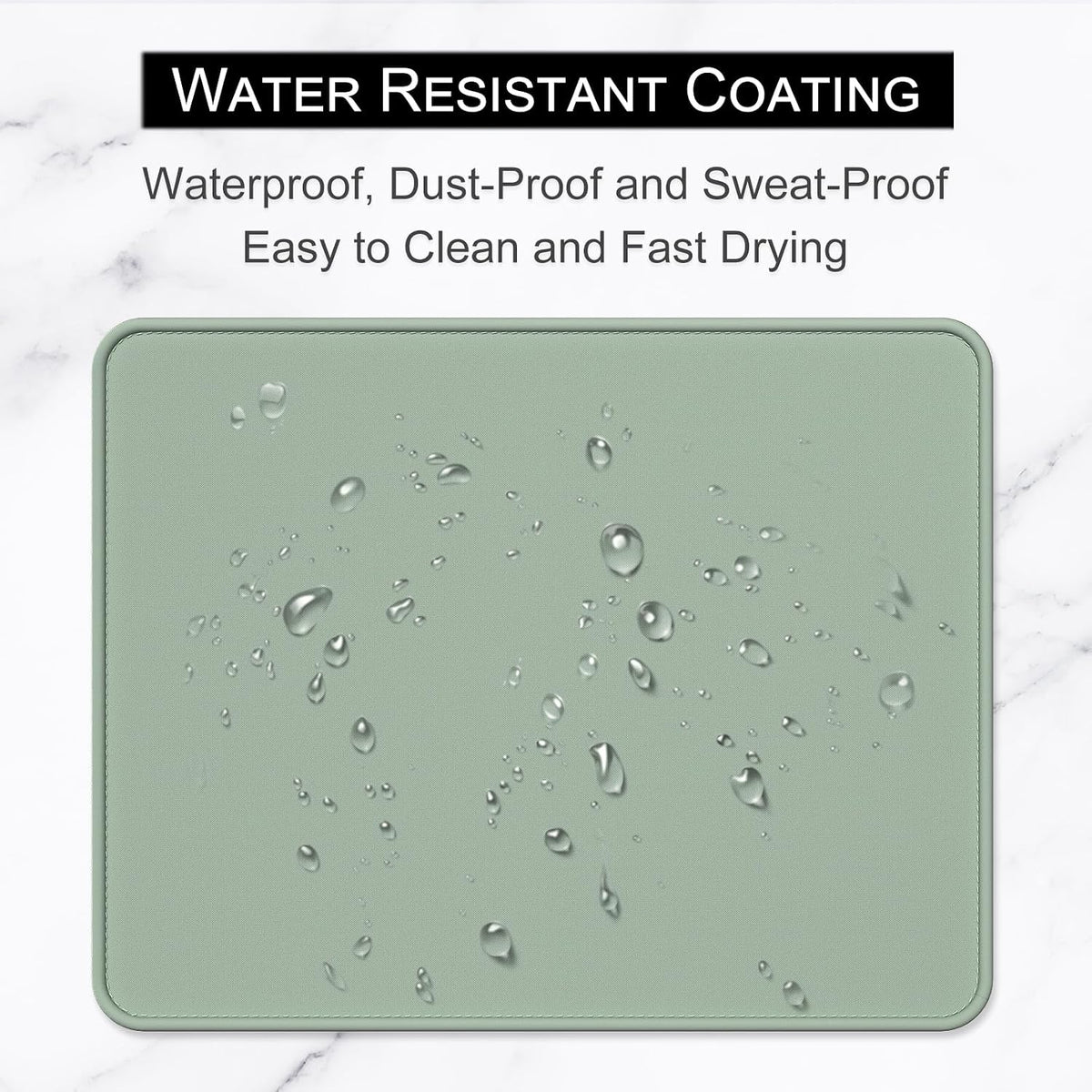 Hsurbtra Mouse Pad, Premium-Textured Square Mousepad 10.2 x 8.3 Inch, Stitched Edge Anti-Slip Waterproof Rubber Pretty Cute Computer Mat for Office Gaming Laptop Women Kids Sage Green