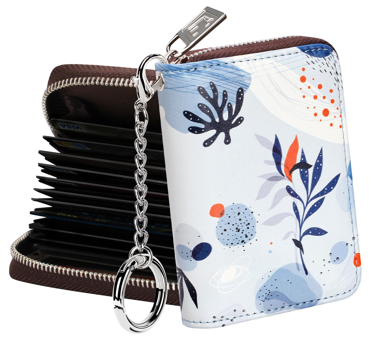 FurArt Zipper Wallet Women RFID Credit Card Holder keychain Wallet