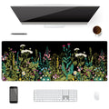 Extended Desk Mat (31.5x11.8 inch 3mm Thick), iDonzon Soft Cute Extra Large XXL Waterproof Gaming Mouse Pad with Non-Slip Rubber Base & Stitched Edges, for Working/Game, Garden Flowers