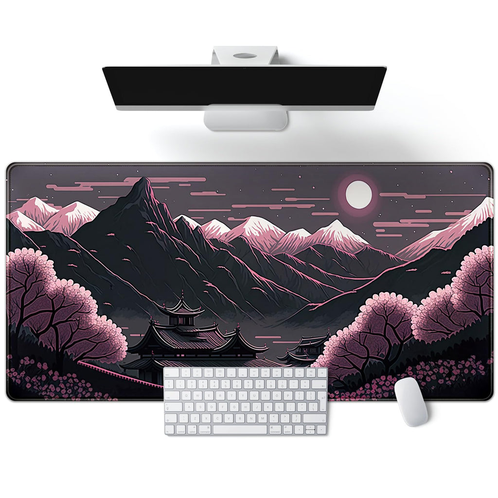 Purple Flowers Bookshelf Desk Mat Bookish Desk Pad Celestial Floral Books Large Mouse Pad XXL Extended Mousepad Aesthetic Keyboard Pad Crystal Globe Mouse Mat 31.5x15.7 in Office Decor for Women