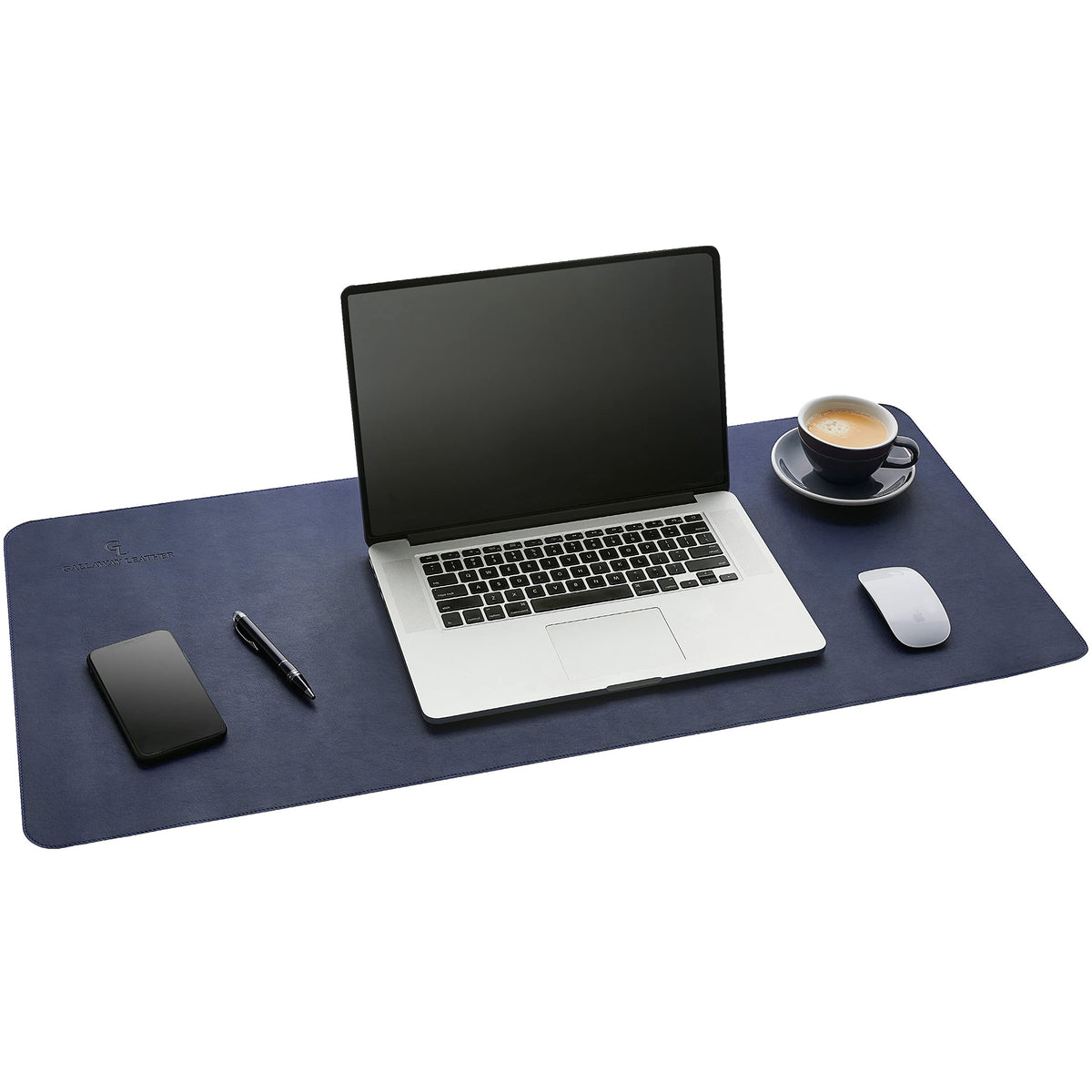 Gallaway Leather Desk Mat, Office Writing Desk Pad, Large 36" x 17" Dark Brown, for Top of Desks, Gift Ready Elegant Computer Desk Cover Protector PU Leather
