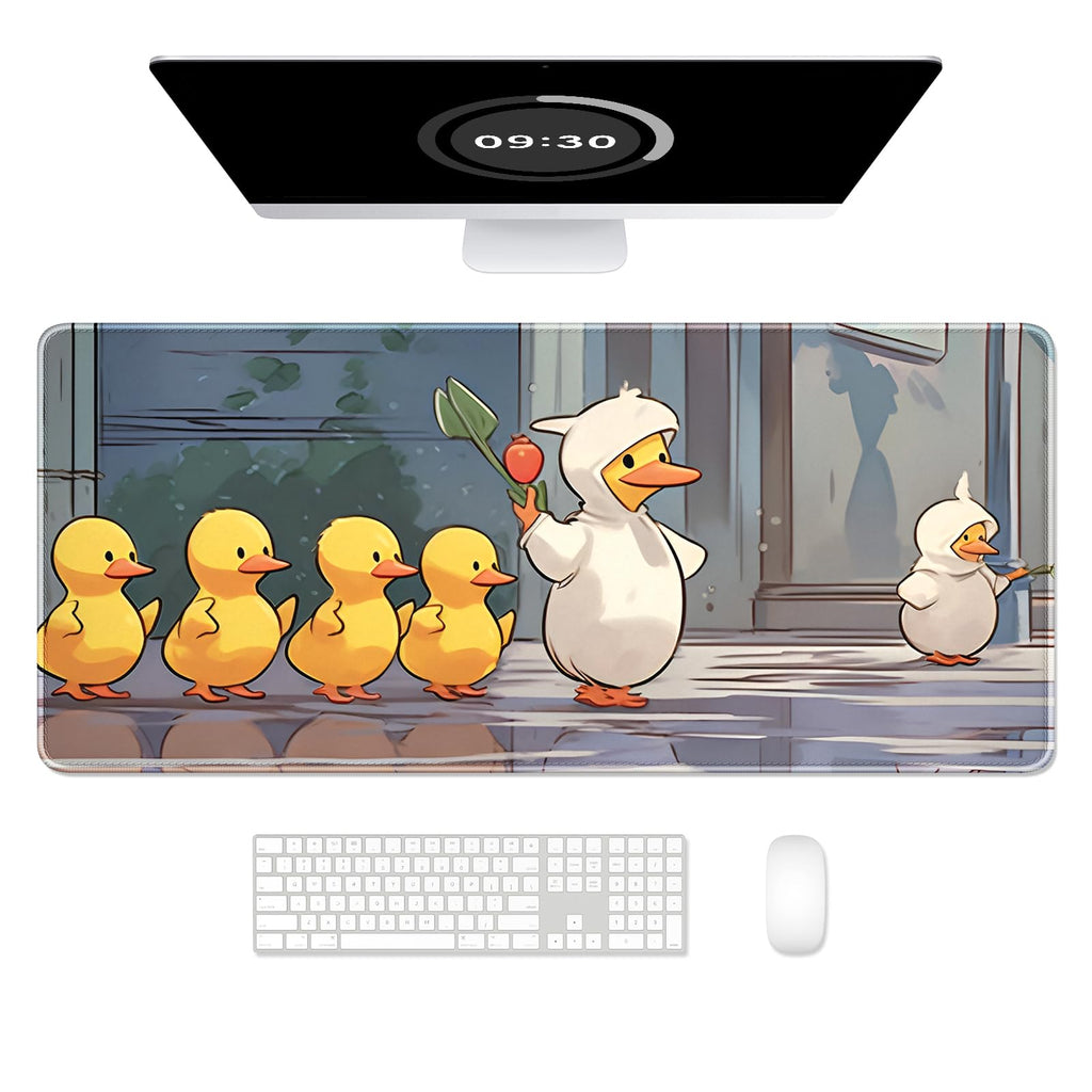 Auhoahsil Desk Mat, Ultra Large Mouse Pad, XXL Gaming Mousepad, Green Tropical Leaves Deskpad, Big Extended Full Size Mouse Pad, Desktop Desk Matt for Keyboard, Laptop & Computer, 35.5 x 15.7 in