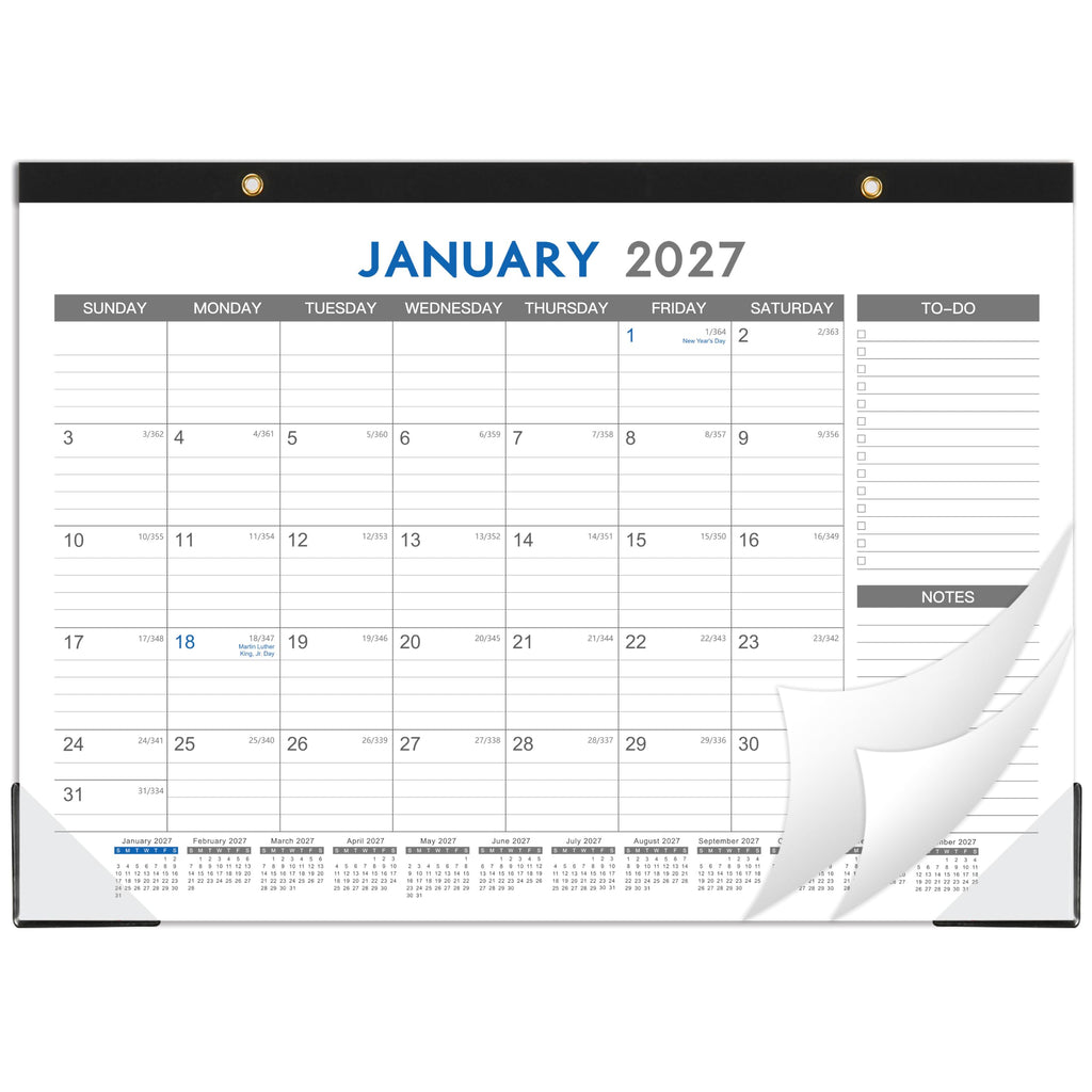 2027 Desk Calendar - 12 Months Calendar from January 2027 to December 2027