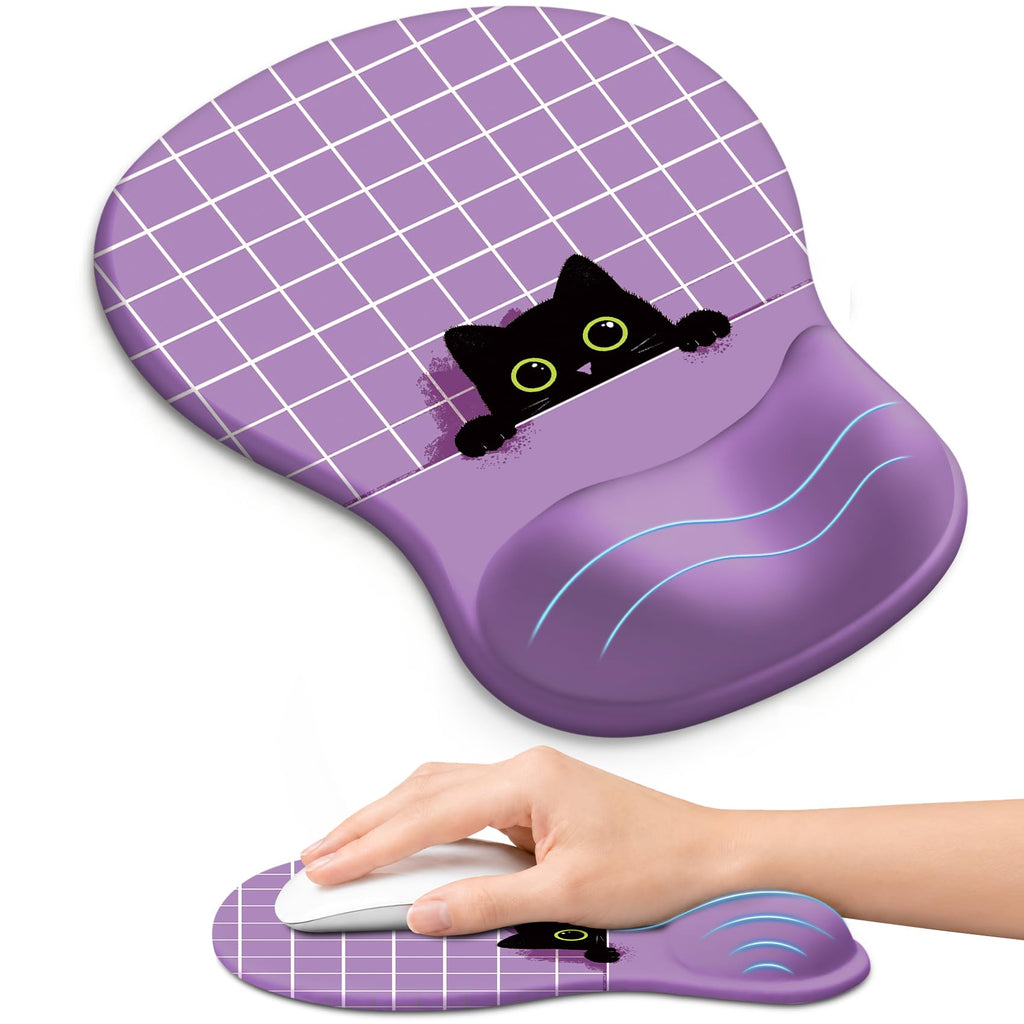 Ergonomic Mouse Pad with Wrist Rest, Gel Wrist Support, Black