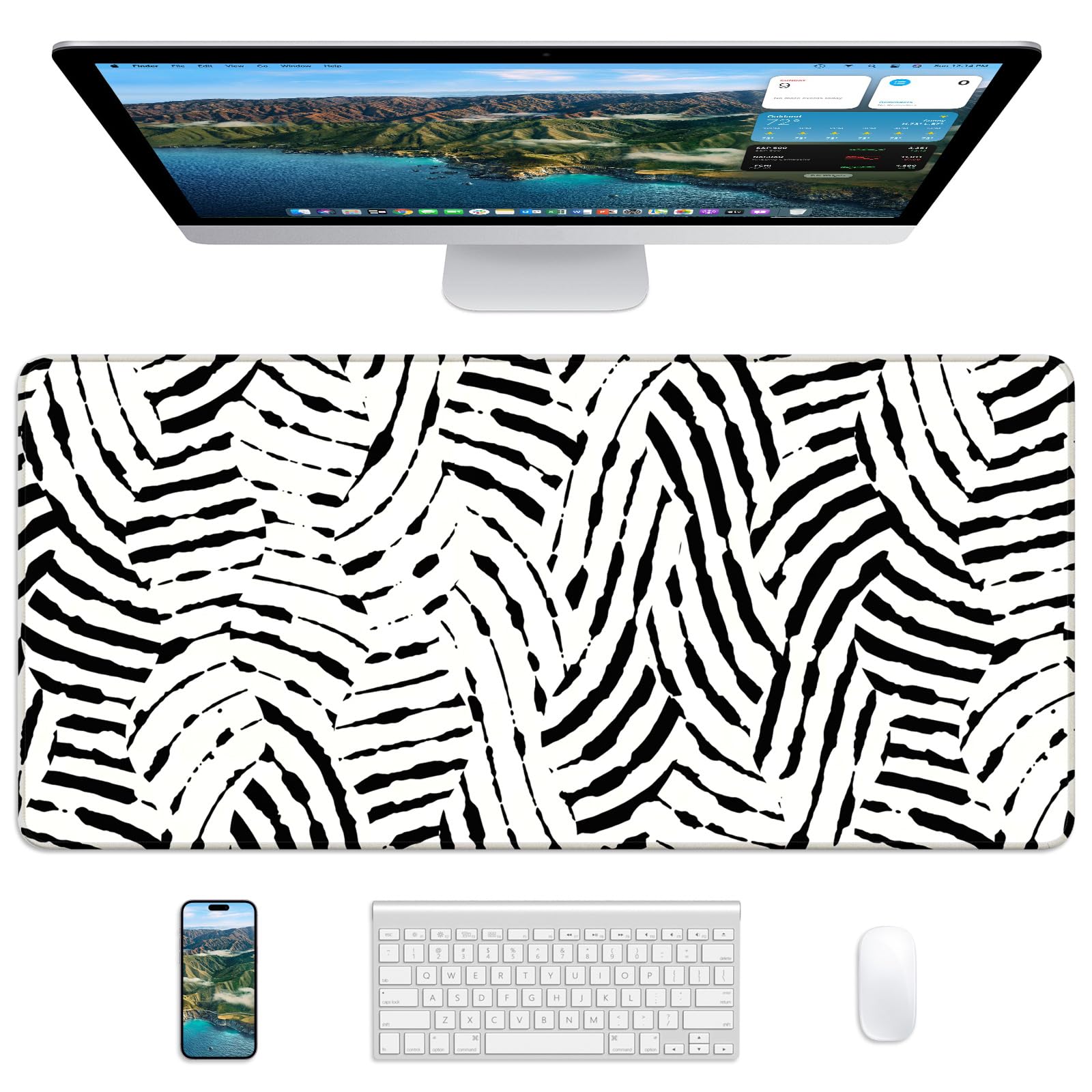 Mouse Pad 31.5x11.8in Large Desk Mat Non-Slip for Office