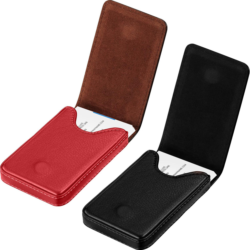 Outus 2 Pcs Business Card Holder Wallet PU,Black and Coffee,Classic