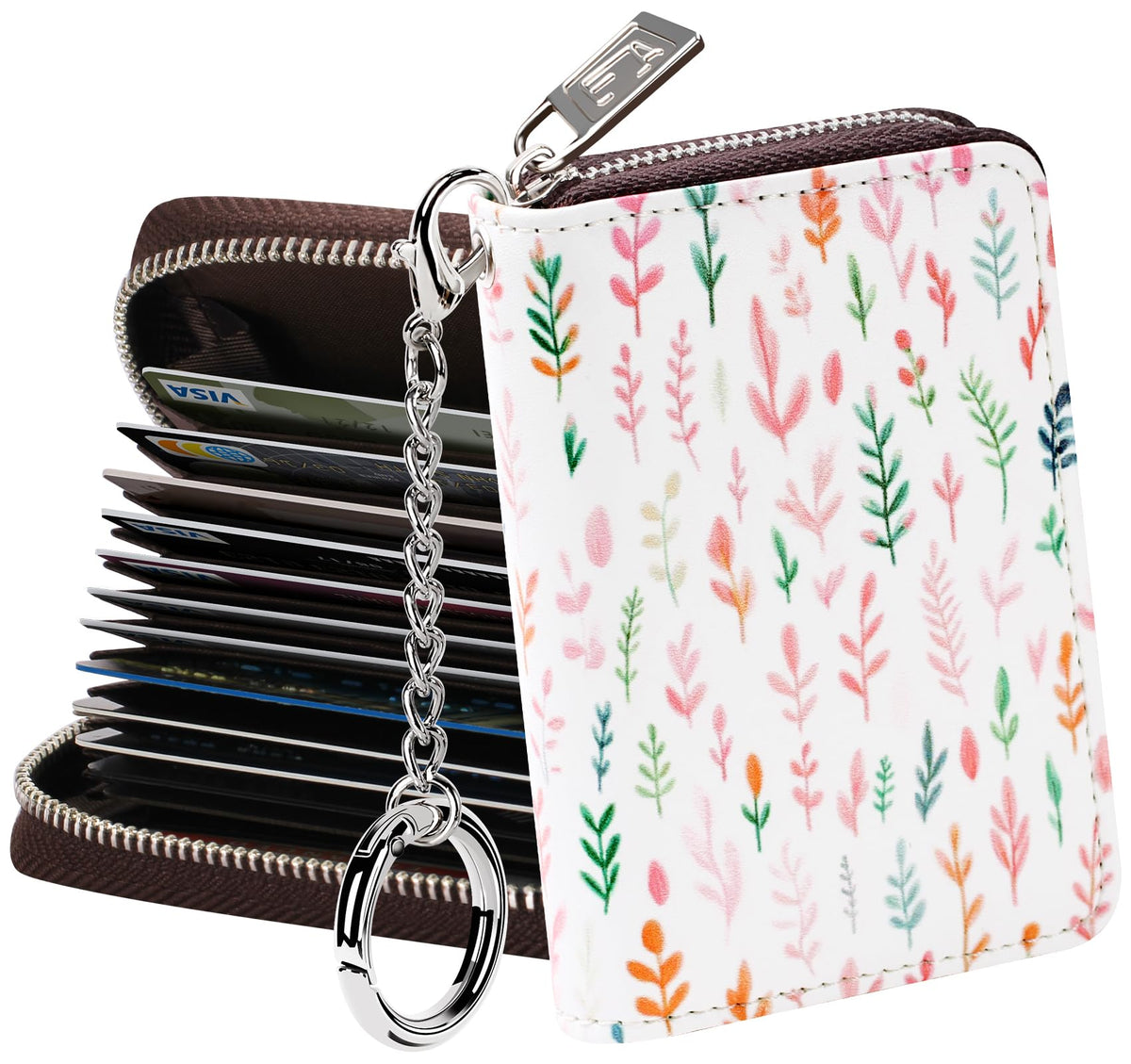 FurArt Zipper Wallet Women RFID Credit Card Holder keychain Wallet
