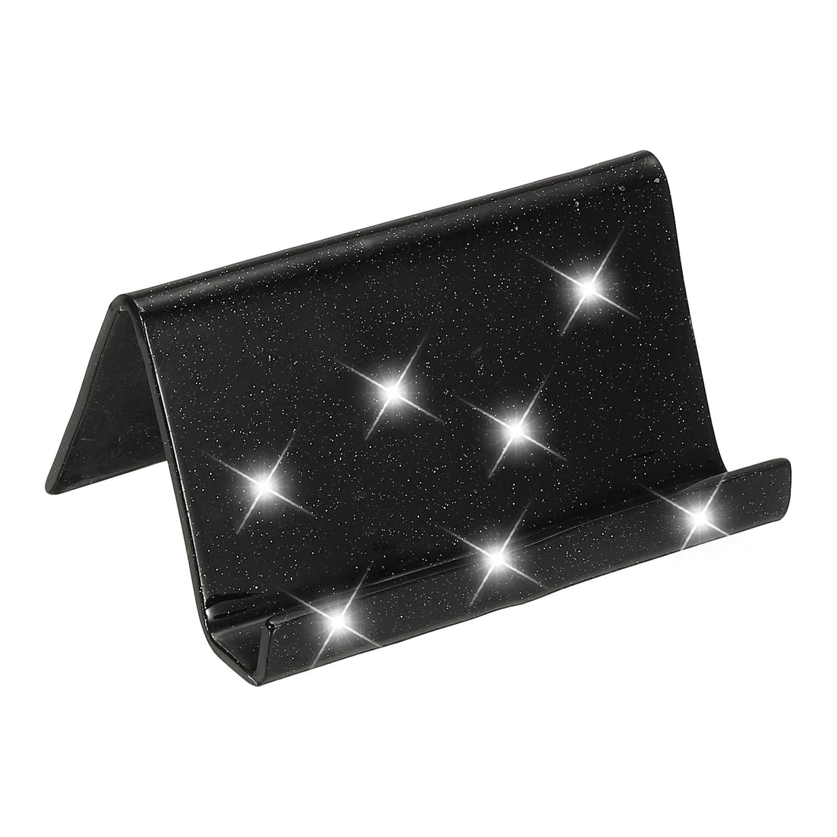 PATIKIL Business Card Holder for Desk, Acrylic Business Card Holders Shine Card Stand Organizer Cards Display for Office Exhibition, Pink