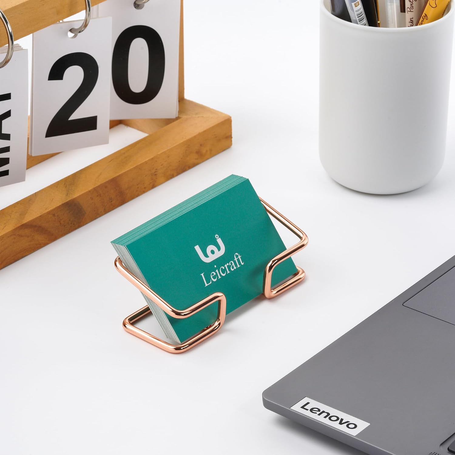 Business Card Holder for Desk, Cute Metal Card Organizers