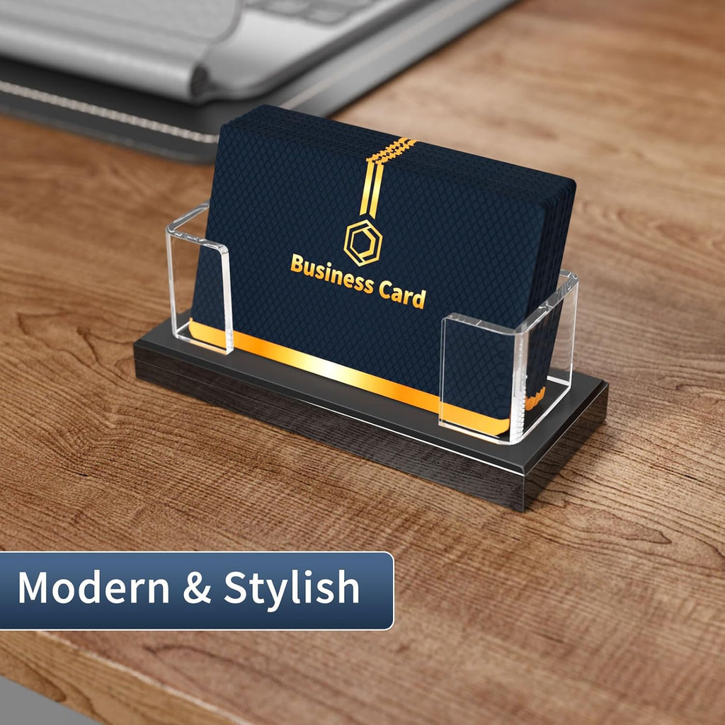 NIUBEE Acrylic Business Card Holder 2pcs, Gift Cards Display Stand for Desk
