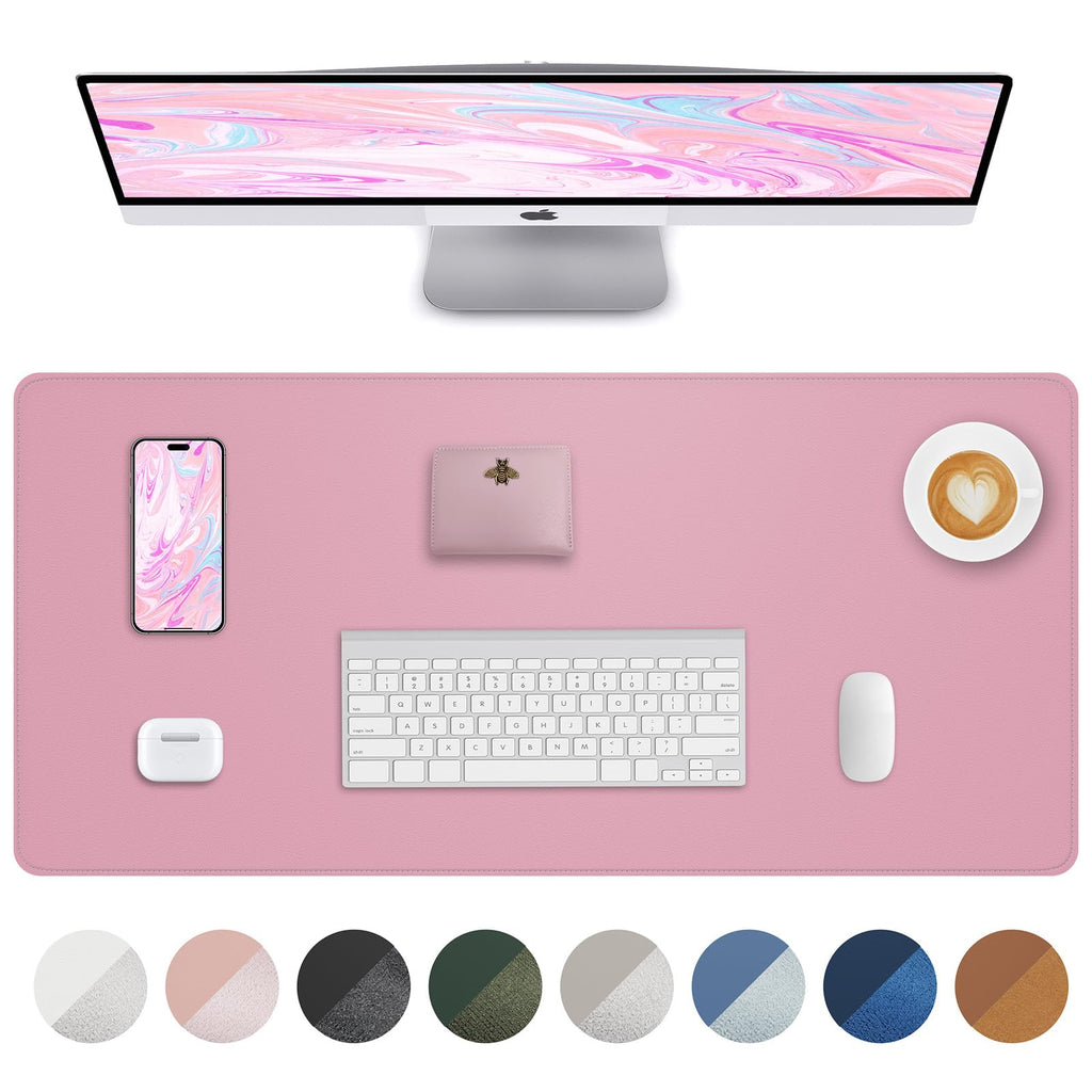 AFIING Large Desk Mat 55" x 24" - PU Leather Desk Pad Protector, Waterproof Non-Slip Extended Mouse Pad for Office Desk, Keyboard, Laptop and Home Workspace (Black)