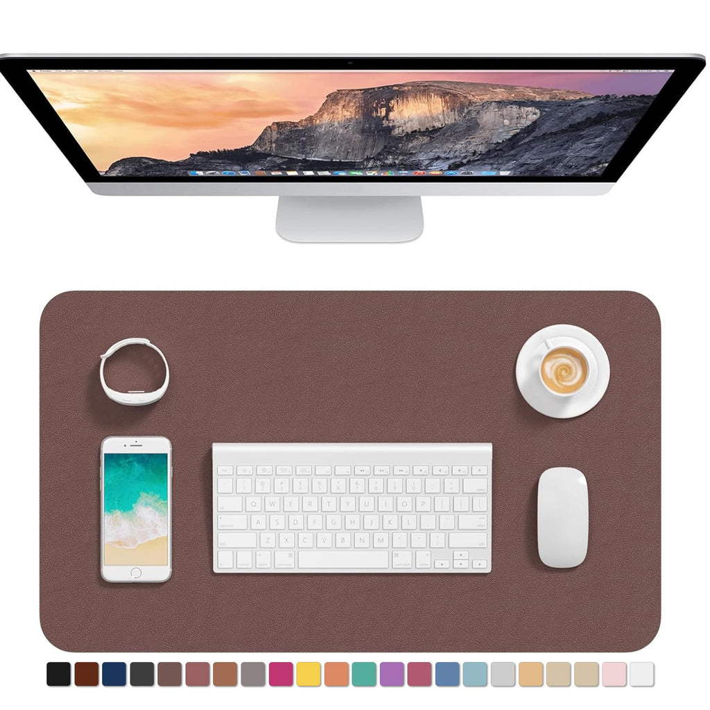 Hsurbtra Desk Pad, 30" x 14" PU Leather Desk Mat, XL Extended Mouse Pad, Waterproof Desktop Blotter Protector, Non-Slip Ultra Thin Large Laptop Keyboard Writing Mat for Office Home, Pink