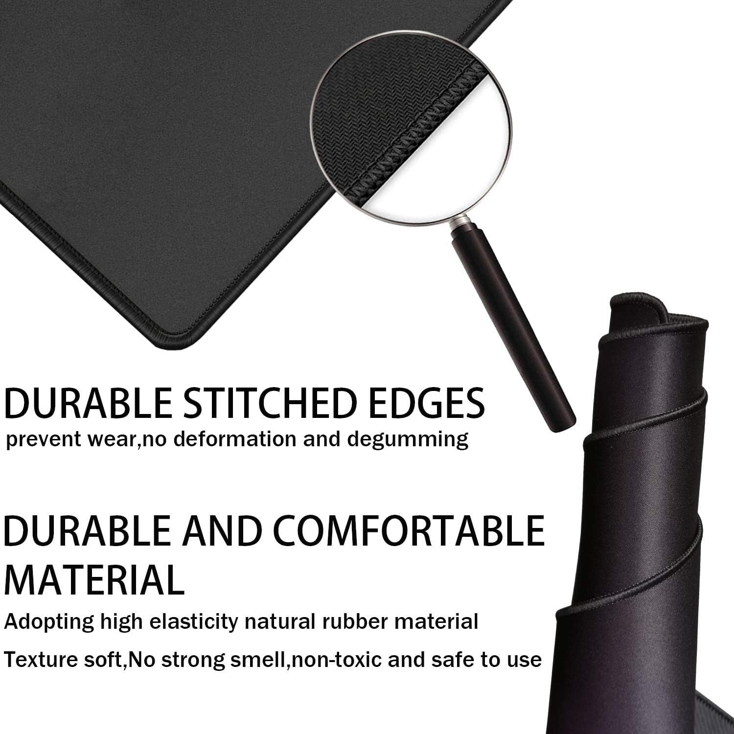 Large Gaming Mouse Pad, Extra Large Big Mouse Pad with Stitched Edge