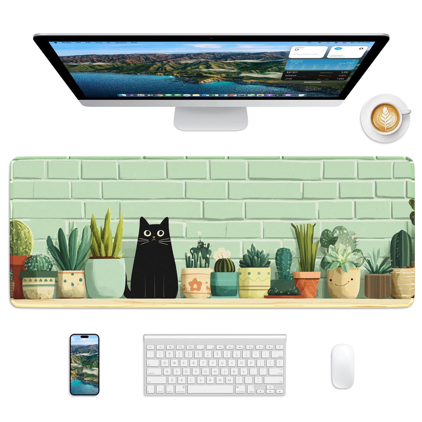 Mouse Pad 31.5x11.8in Large Desk Mat Non-Slip for Office