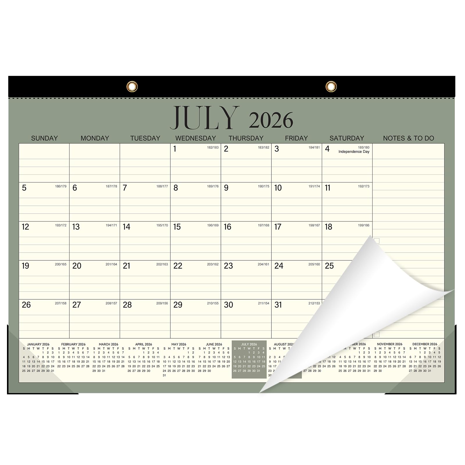 ZTX Desk Calendar 2026-2027 18 Month Big Planner Colorful