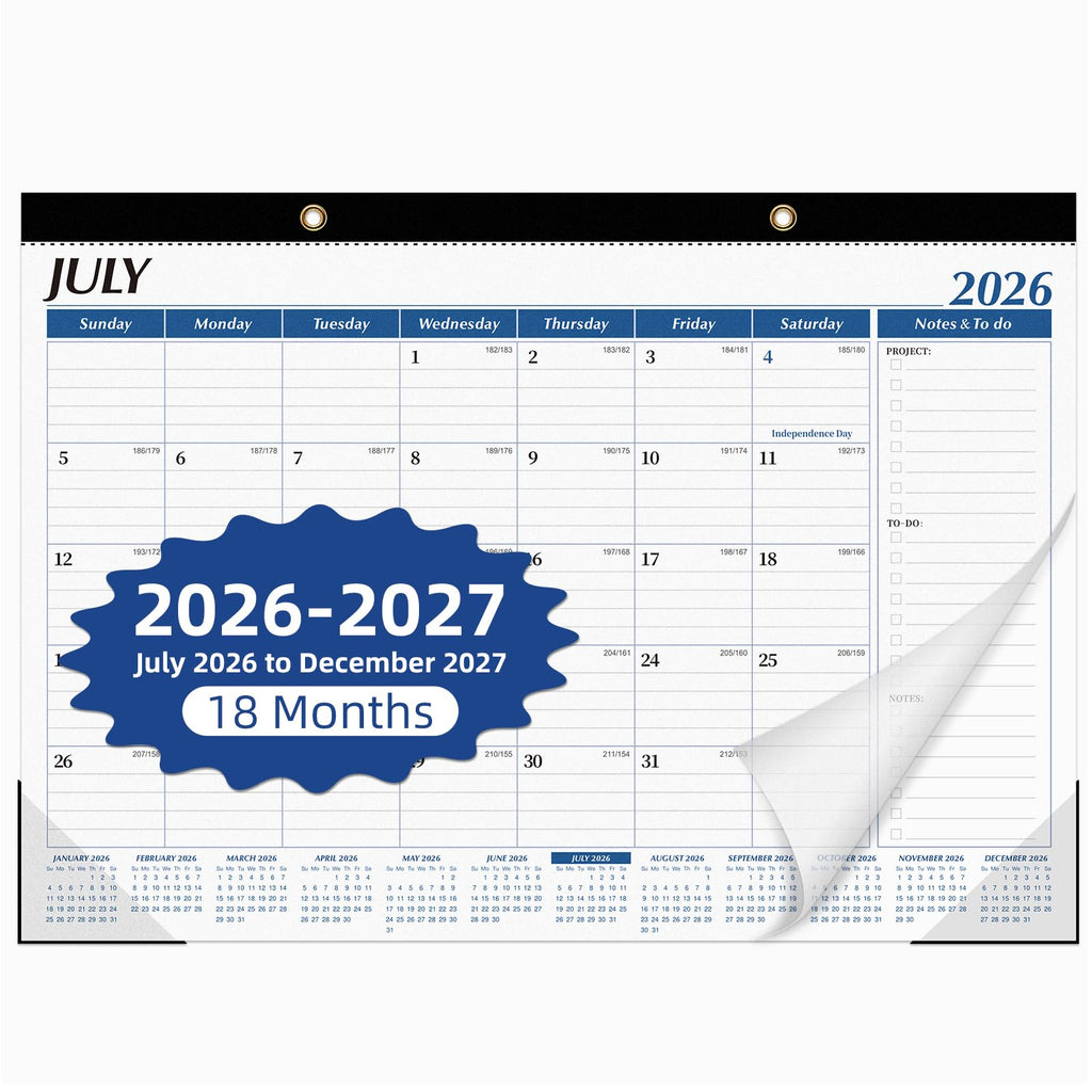 Tcamp Desk Calendar 2026-2027, Large Desktop/Wall Monthly Calendar