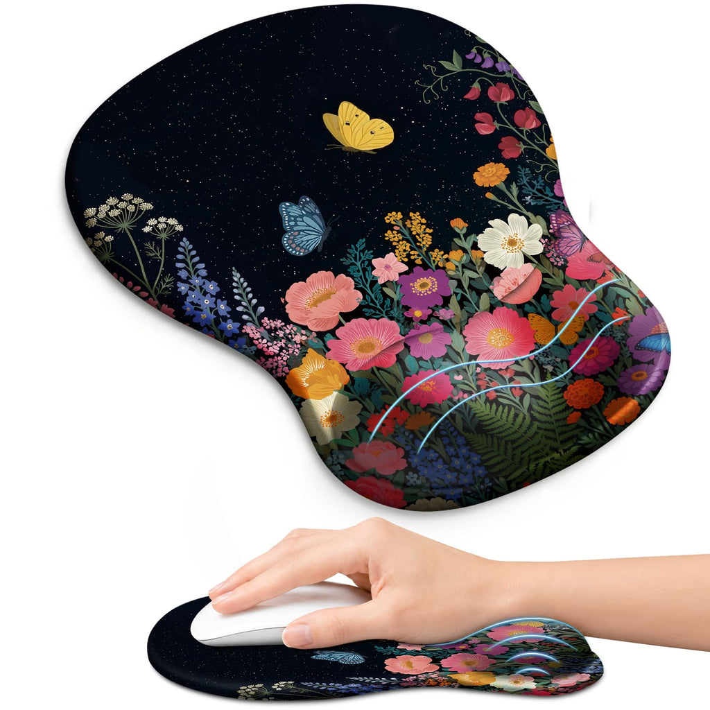 Ergonomic Mouse Pad with Wrist Rest, Gel Wrist Support, Black