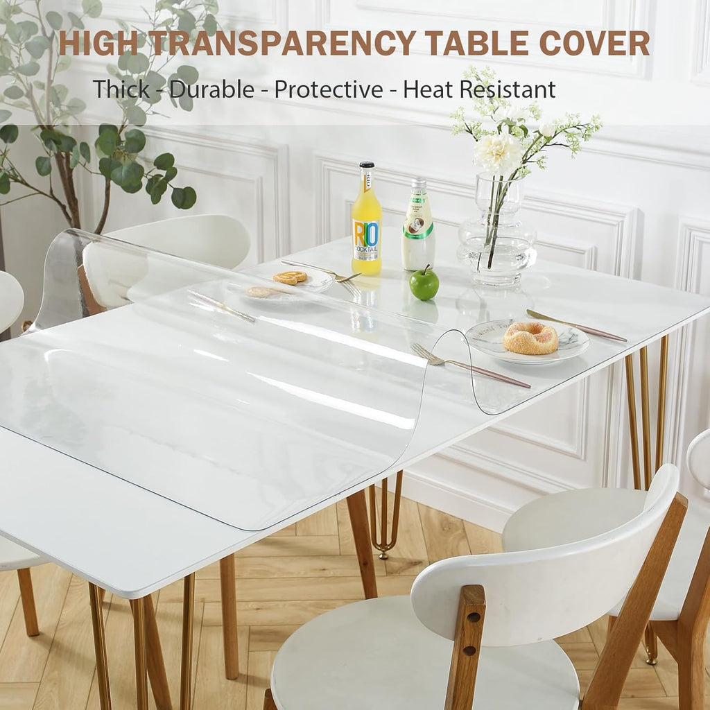 LovePads Clear Desk Mat 16x36 in, 1.5mm Thick Plastic Table Cover Protector