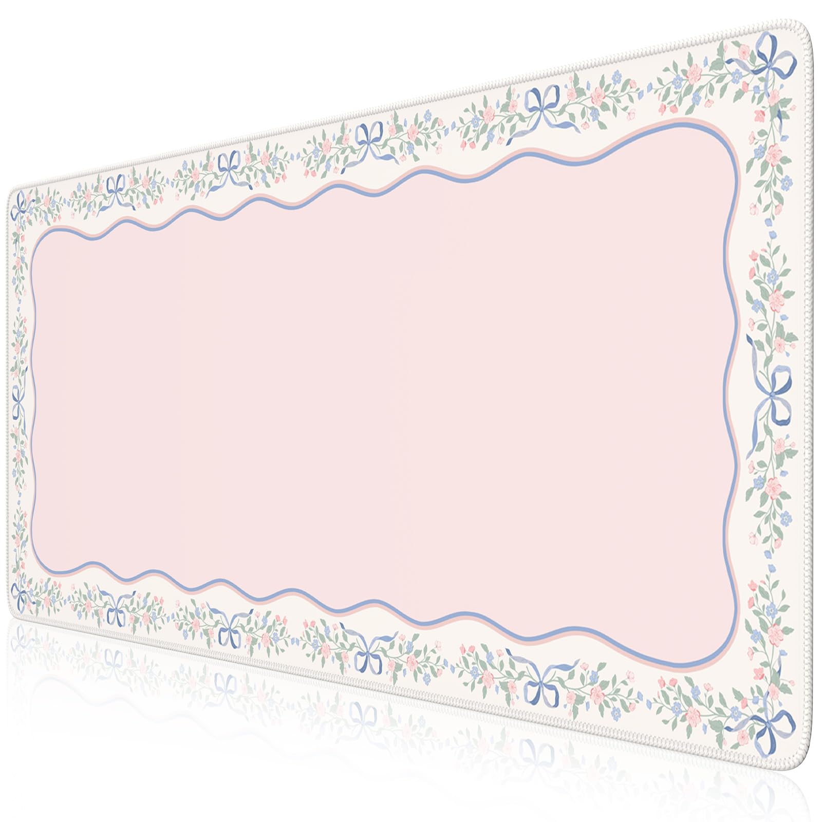 iCasso Desk Mat,Mouse Pad for Office Desk,35.4x15.7in,Pink Flowers