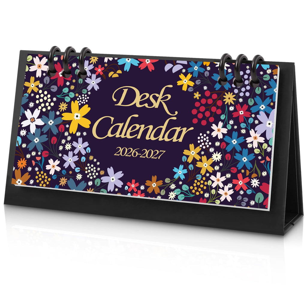 KONVINIT Small Desk Calendar 2026-2027, 6.3" x 3.1", 2026 Desk Calendar - Runs From January 2026 Until December 2027, 24 Months Mini Desktop Calendar for School, Home and Office Supplies